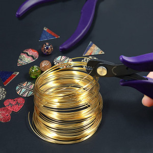 Set de cleste si 200 inele de sarma pentru creare bijuterii SPEEDWOX, metal, negru/violet/auriu, 140 x 50 mm - Img 5