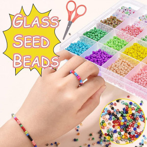 Set de creatie cu 8400 margele pentru bijuterii JIJI &CUI, sticla/metal/plastic, multicolor