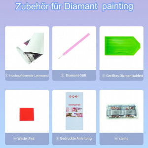Set de creatie cu diamante ParNarZar, rasina/panza, multicolor, 35 x 75 cm
