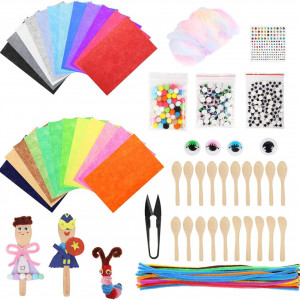 Set de creatie de 232 piese pentru copii ZERHOK, lemn/plastic/textil, multicolor - Img 1