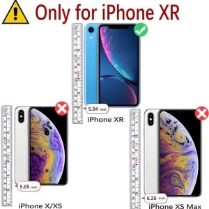 Set de husa si folie de protectie pentru iPhone XR Monasay, piele PU/sticla securizata, negru, 6,1 inchi