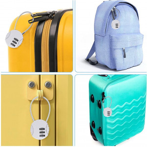 Set de incuietoare cu cifru si 8 etichete pentru bagaje Kiuiom, plastic/metal, multicolor, 50 x 3,8 cm - Img 2