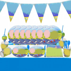 Set de petrecere pentru copii Miotlsy, hartie, multicolor, 72 piese - Img 5