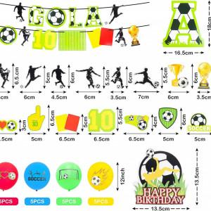 Set de petrecere pentru fotbal Yisscen, latex/hartie, multicolor, 40 piese