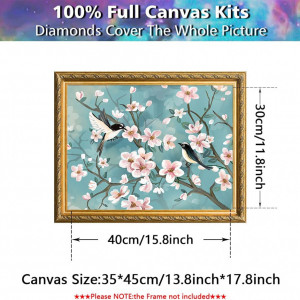 Set de pictura cu diamante Pttozan, model floral, multicolor,30 X 40 cm - Img 5