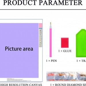 Set de pictura cu diamante YUNJIN , model peisaj, multicolor, panza/rasina, 30 x 30 cm