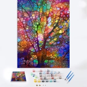 Set de pictura cu numere Beayiou, vopsea acrilica, multicolor, 30 x 40 cm