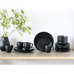 Set de vase Creatable, ceramica, negru, 20 piese
