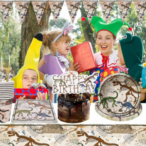 Set de vesela pentru petrecere Nesloonp, carton, multicolor, 71 piese - Img 3