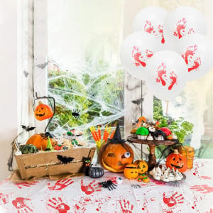 Set decoratiuni pentru Halloween ZERHOK, 42 piese, plastic/latex, multicolor - Img 3