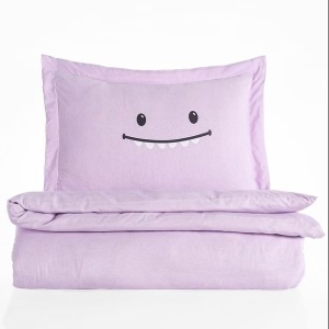 Set husa pilota + fata de perna, 65% bumbac/35% poliester, 155x220 cm + 80x80 cm, violet - Verificat A · Re-Bloom - Img 2