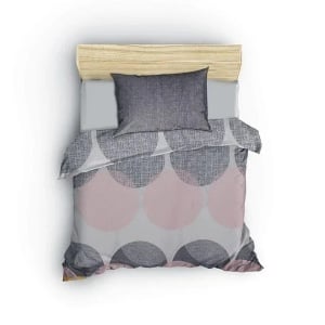 Set husa pilota + fata de perna, bumbac ranforce 100%, 135x200 cm + 80x80 cm, multicolor - Verificat A · Re-Bloom - Img 2