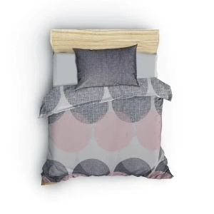 Set husa pilota + fata de perna, bumbac ranforce 100%, 135x200 cm + 80x80 cm, multicolor - Verificat A · Re-Bloom - Img 2