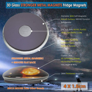 Set magneti de frigider Simpletome, 12 piese, sticla/metal, multicolor, 3D, 4 x 1,4 cm - Img 2