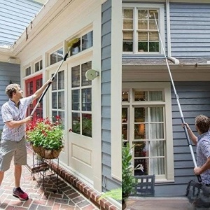 Set maner telescopic cu racleta/pamatuf DocaPole, aluminiu/cauciuc/microfibra, galben/argintiu, 3,6 m - Img 6