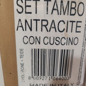 Set mobilier gradina/terasa, Prograden, TAMBO, 3 piese, polipropilena, antracit, 2 scaune 76x53x40 cm, masa 76x53x40 cm, cu perne incluse, Resigilat, Grad A - Img 2