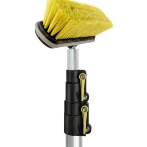 Set perie moale cu maner extensibil DOCA, plastic/cauciuc/aluminiu, negru/galben/argintiu, 3,6 m