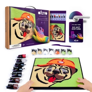 Set pictura cu argila usoara, 29*29 cm - Pug Dog - Img 2