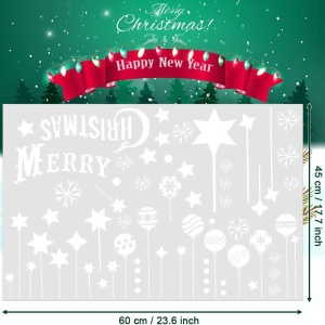 Set stickere de Craciun pentru fereastra Emageren, PVC, alb, 45 x 60 cm