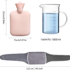 Set sticla pentru apa cu husa si curea Hehemm, cauciuc/microfibra, multicolor, 1 L