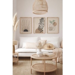 Set tablou decorativ Re-Bloom, 3 piese, lemn masiv/MDF, multicolor, 33 x 48 cm - Img 2