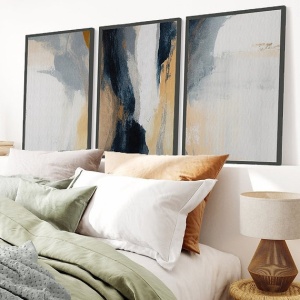 Set tablou decorativ Re-Bloom, 3 piese, MDF/lemn masiv, multicolor, 50 x 70 cm - Img 4