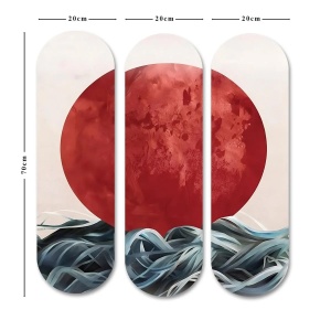 Set tablou decorativ Re-Bloom, 3 piese, MDF, multicolor, 70 x 70 cm, Resigilat, Grad B - Img 2