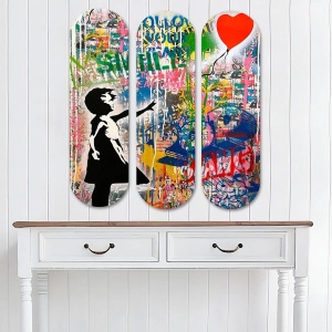 Set tablou decorativ Re-Bloom, 3 piese, MDF, multicolor, 70 x 70 cm - Img 4