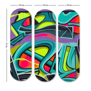 Set tablou decorativ Re-Bloom, 3 piese, MDF, multicolor, 70 x 70 cm - Img 3