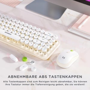 Set tastatura si mouse Wireless Seenda, plastic, alb/verde