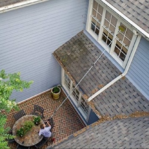 Set tija telescopica cu racleta/pamatuf pentru geamuri DOCA, aluminiu/microfibra, galben/argintiu, 7.1 m - Img 7