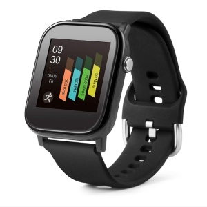 Smartwatch Technaxx TX-SW6HR cu masurare a temperaturii, ritmului cardiac, pasi, distantele, calorii, somn, ora, data, ecran color de 1.4", IP67, negru