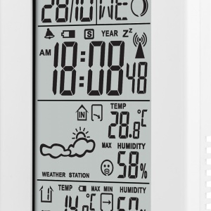 Statie meteo interior-exterior ECG MS 100 White, senzor extern fara fir, LCD, ceas, alarma - Img 2