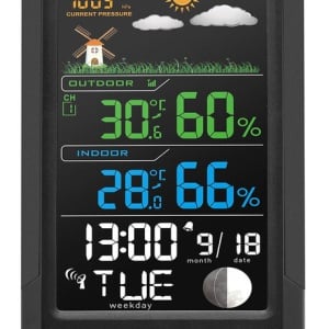 Statie meteo interior-exterior GoGEN ME 1296, senzor extern fara fir, LCD color - Img 1