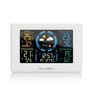 Statie meteo interior-exterior GoGEN ME 3397 W, LCD color, 3 senzori inclusi, ceas cu alarma, alb - Img 3