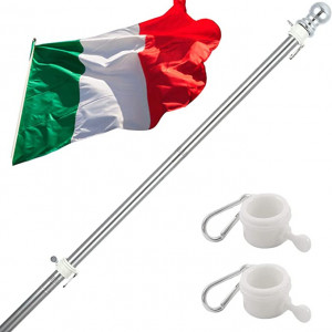 Steag cu suport reglabil INFLATION, textil/metal, multicolor, 150 x 90 cm / 40 - 180 cm - Img 1