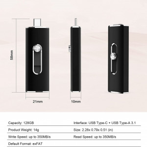 Stick de memorie USB 3.0 Vansuny, negru, 350 mega/s ,128 GB - Img 3