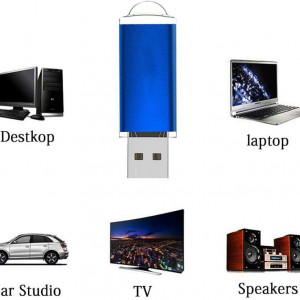Stick de memorie USB Fhodigogo, metal, albastru, 64 GB, ‎10 x 7,7 x 1,2 cm