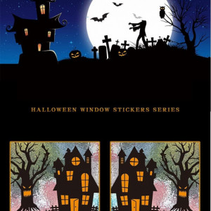 Stickere de Halloween pentru ferestre Bravebull, multicolor, PVC - Img 4