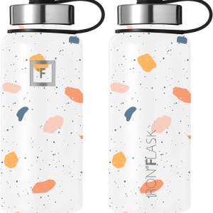 Sticla din otel inoxidabil IRON °FLASK, 3 capace, rece 24 ore / cald 12 ore, izolata, multicolor, fara BPA, 950 ml - Img 4