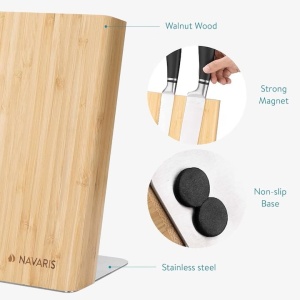 Suport cutite Navaris, magnetic, din lemn, 23x22.5 cm, Resigilat, Grad A - Img 2