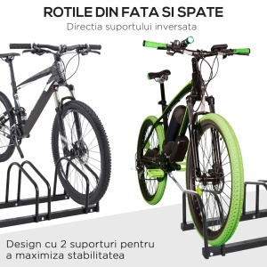 Suport parcare 6 biciclete, otel zincat Q235, modular, 179x33x27cm, Negru - Verificat A · Re-Bloom - Img 6