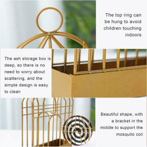 Suport pentru capcane de tantari Mecctuck, metal, auriu, 12,5 x 21 x 4,3 cm