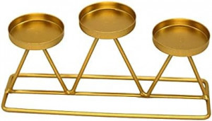 Suport pentru lumanari Hosoncovy, metal, auriu, 20 x 6,5 x 9,5 cm