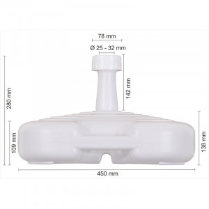 Suport pentru umbrela alb, plastic, 28 x 45cm - Img 5