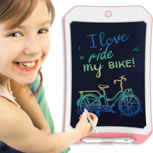 Tableta de desen pentru copii JRD &BS WINL, 8,5 inchi, roz/alb - Img 4