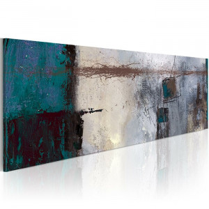 Tablou „Accente turcoaz”, panza, 40 x 120 x 1,4 cm