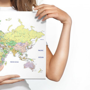 Tablou „Harta politica a lumii”, multicolor, 70 x 100 cm - Img 3