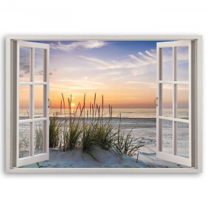 Tablou „Window to the Beach”, 80 x 120 x 3 cm - Img 3