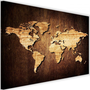 Tablou „World Map”, maro, 60 x 90 x 3 cm - Img 1